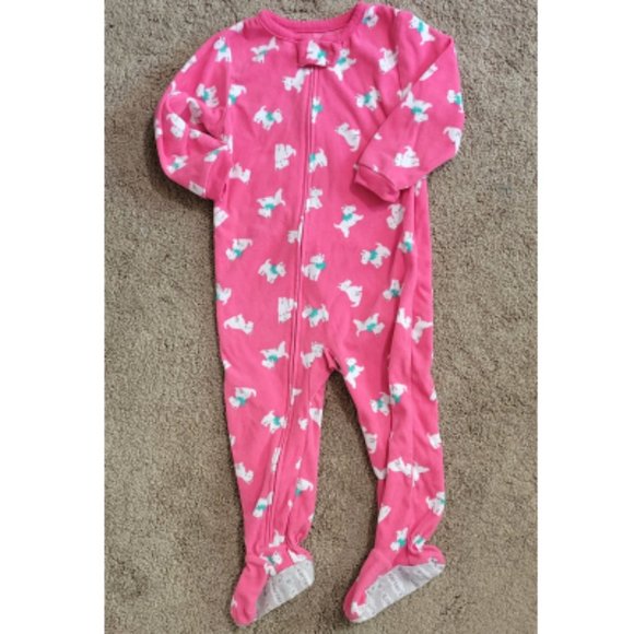 Carter's Girls Fleece Crew Neck Long Sleeve Footed PJ's - 24 month / 2T - Picture 2 of 4